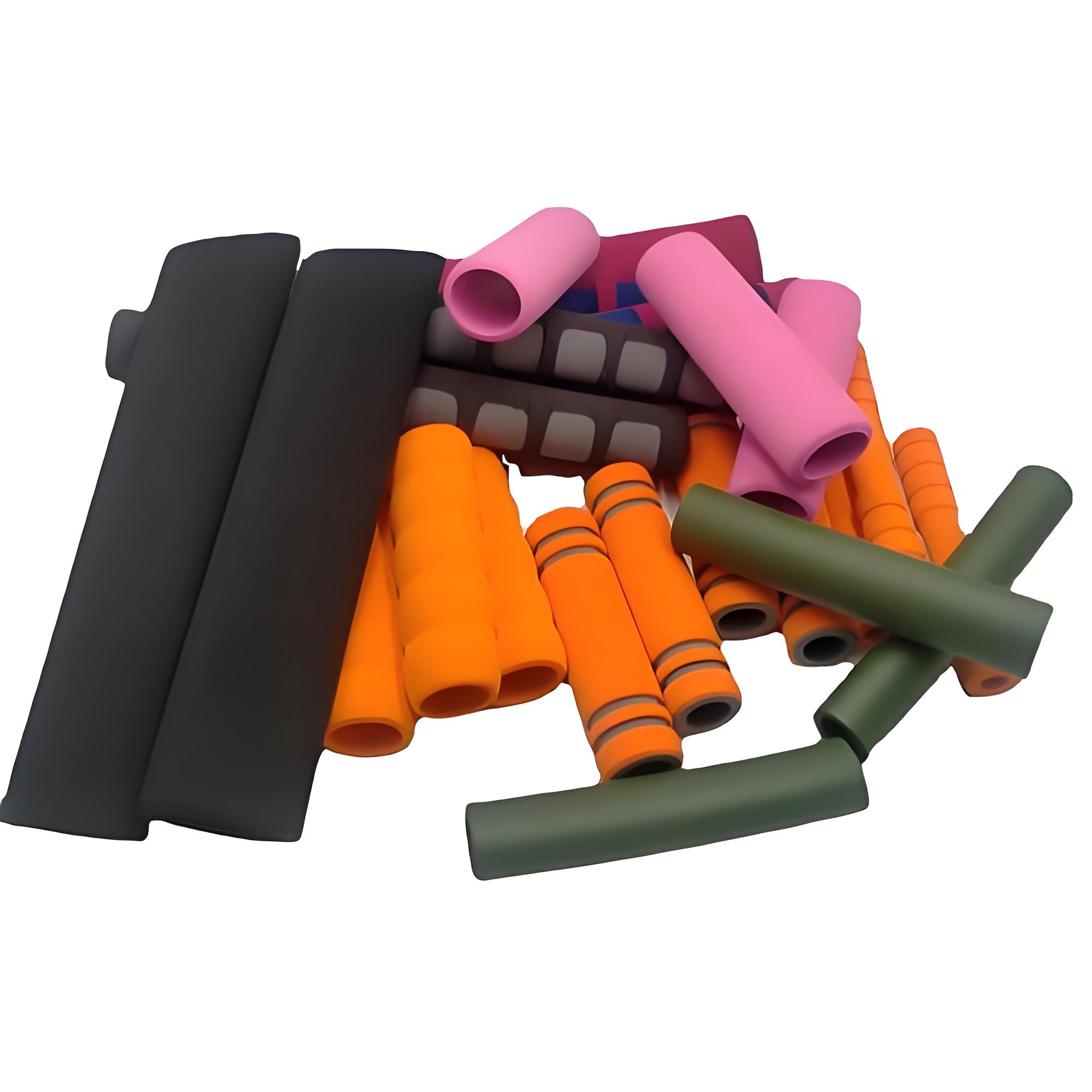 Customized NBR closed-cell foam pipe, two-color frosted grooved rubber plastic nitrile rubber handle Item Picture