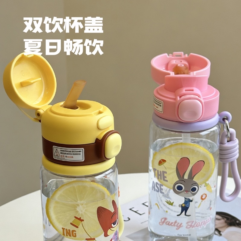 Crazy Animals Insulated Cup, large capacity tritan straw children's water cup, straw water bottle for primary school girls to go to school detail image 3