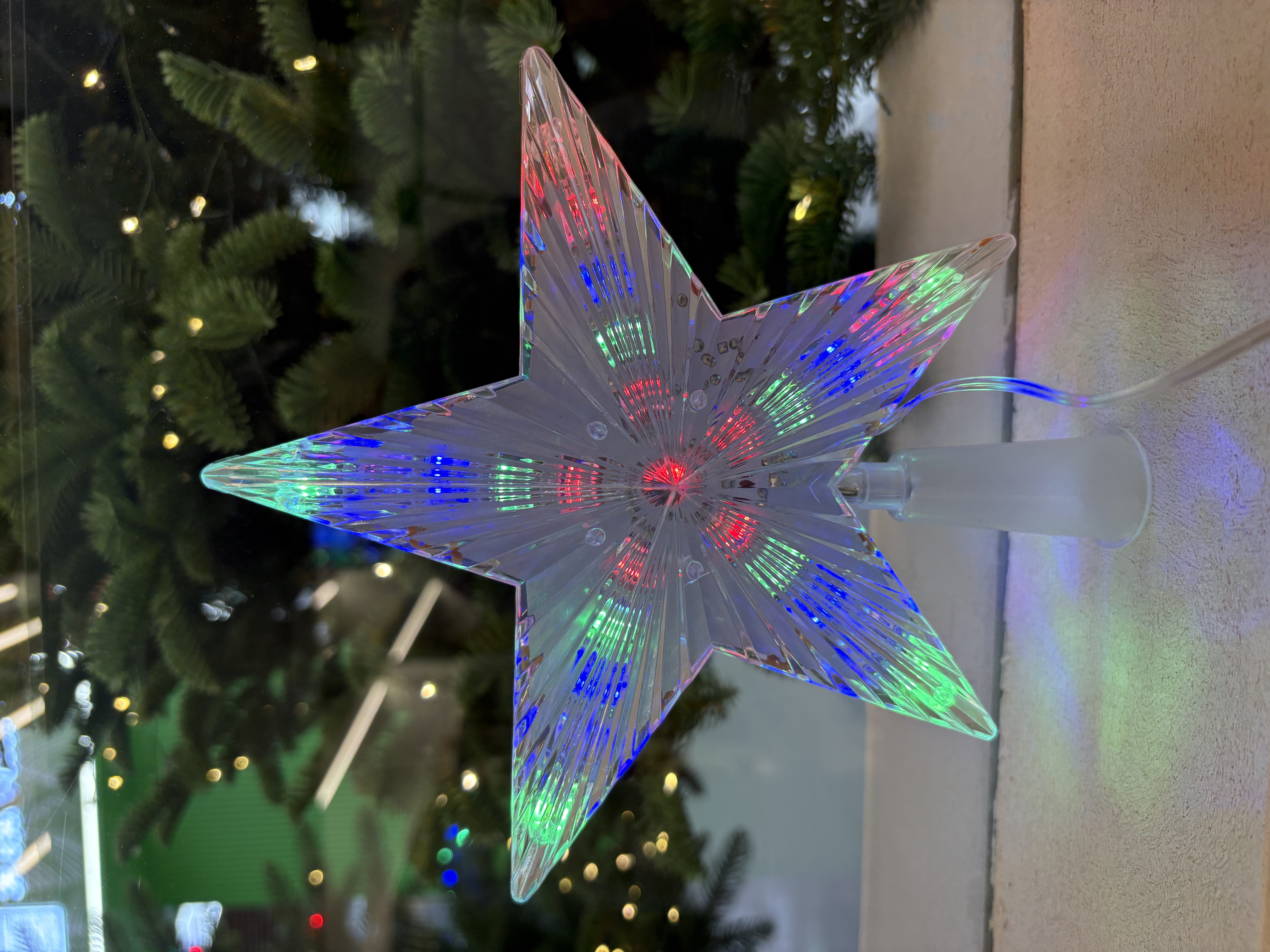Christmas tree lights, ceiling star lights, Christmas decorations detail image 3