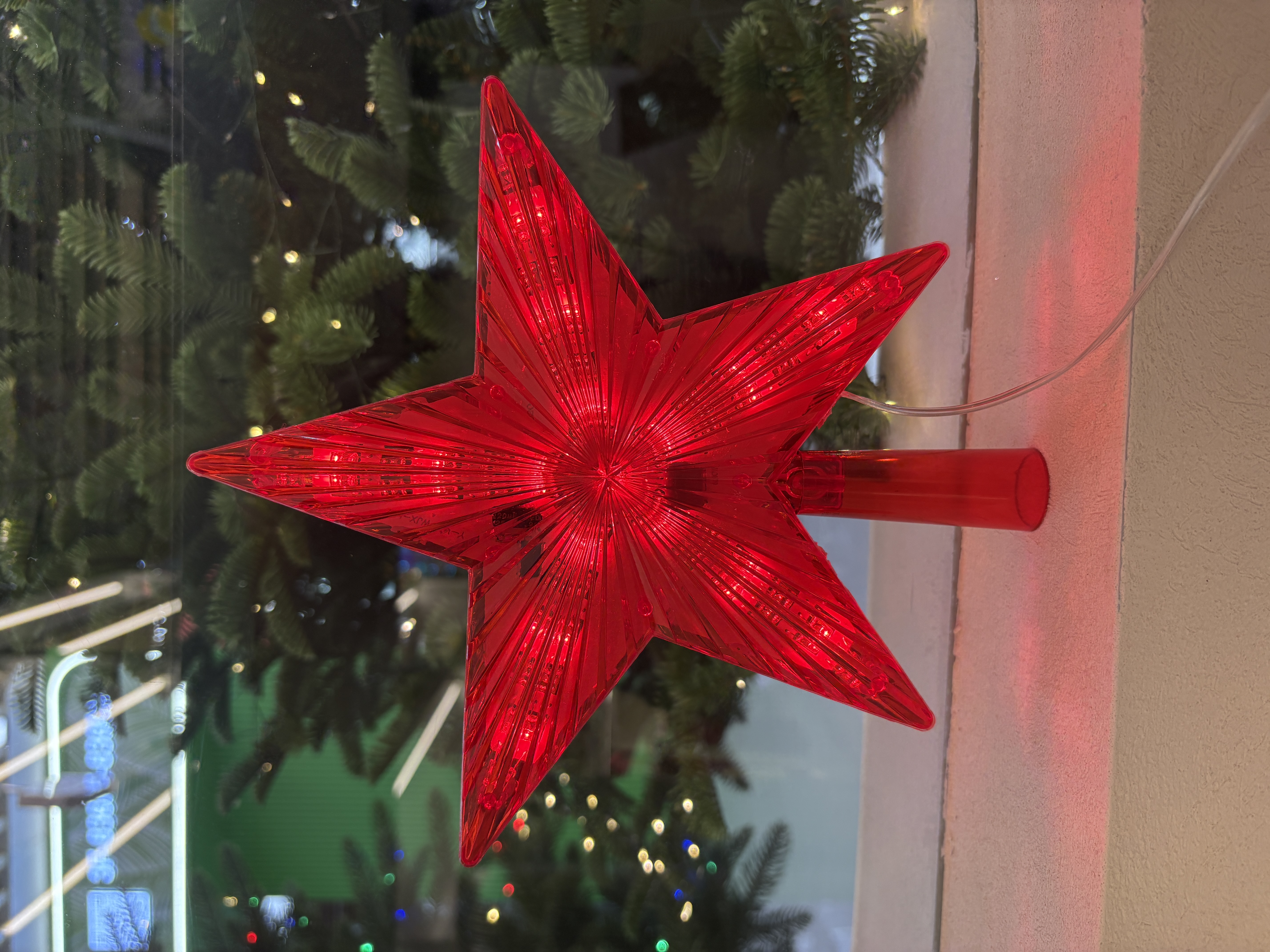 Christmas tree lights, ceiling star lights, Christmas decorations detail image 9