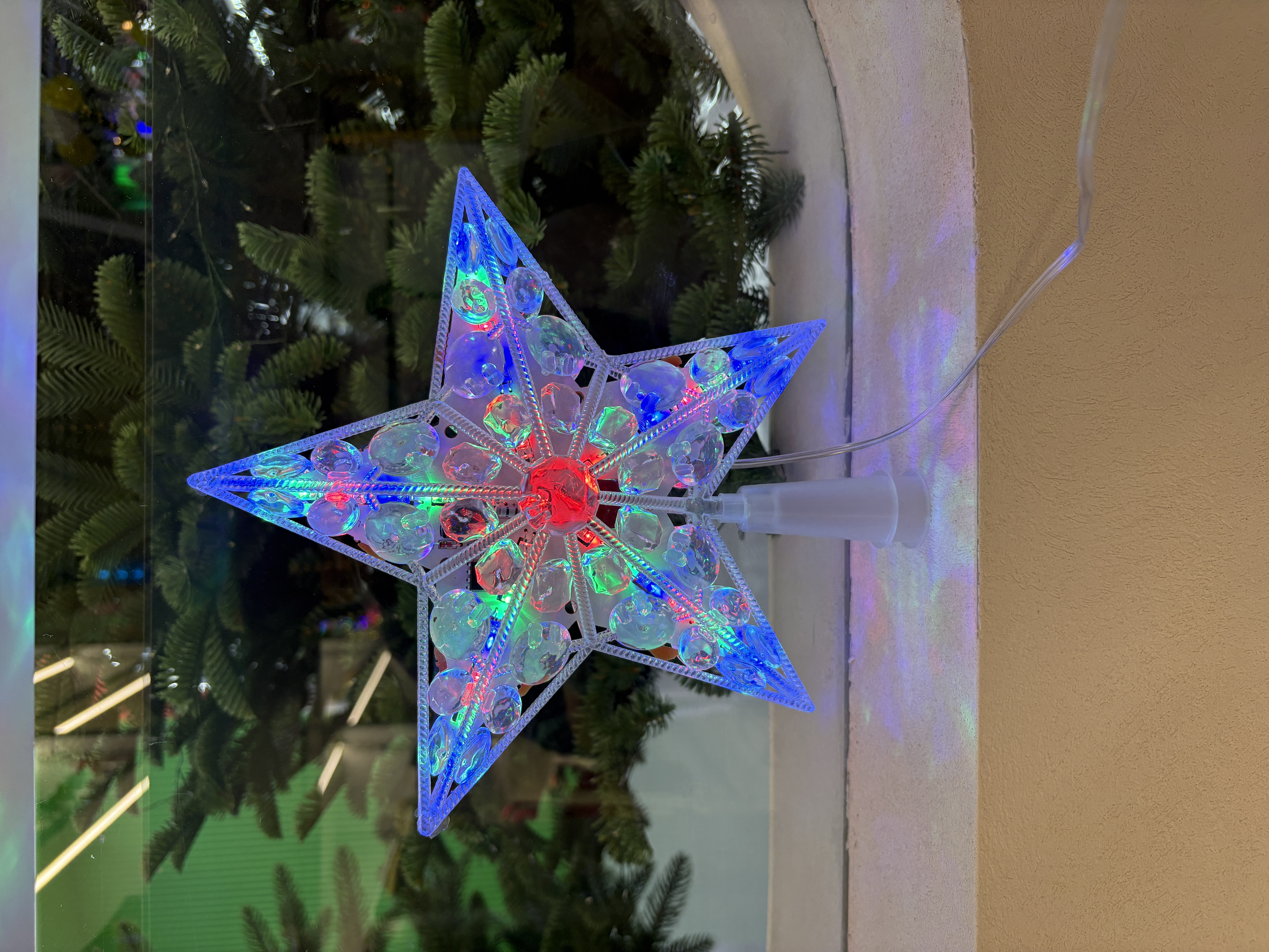 Christmas tree lights, ceiling star lights, Christmas decorations detail image 12