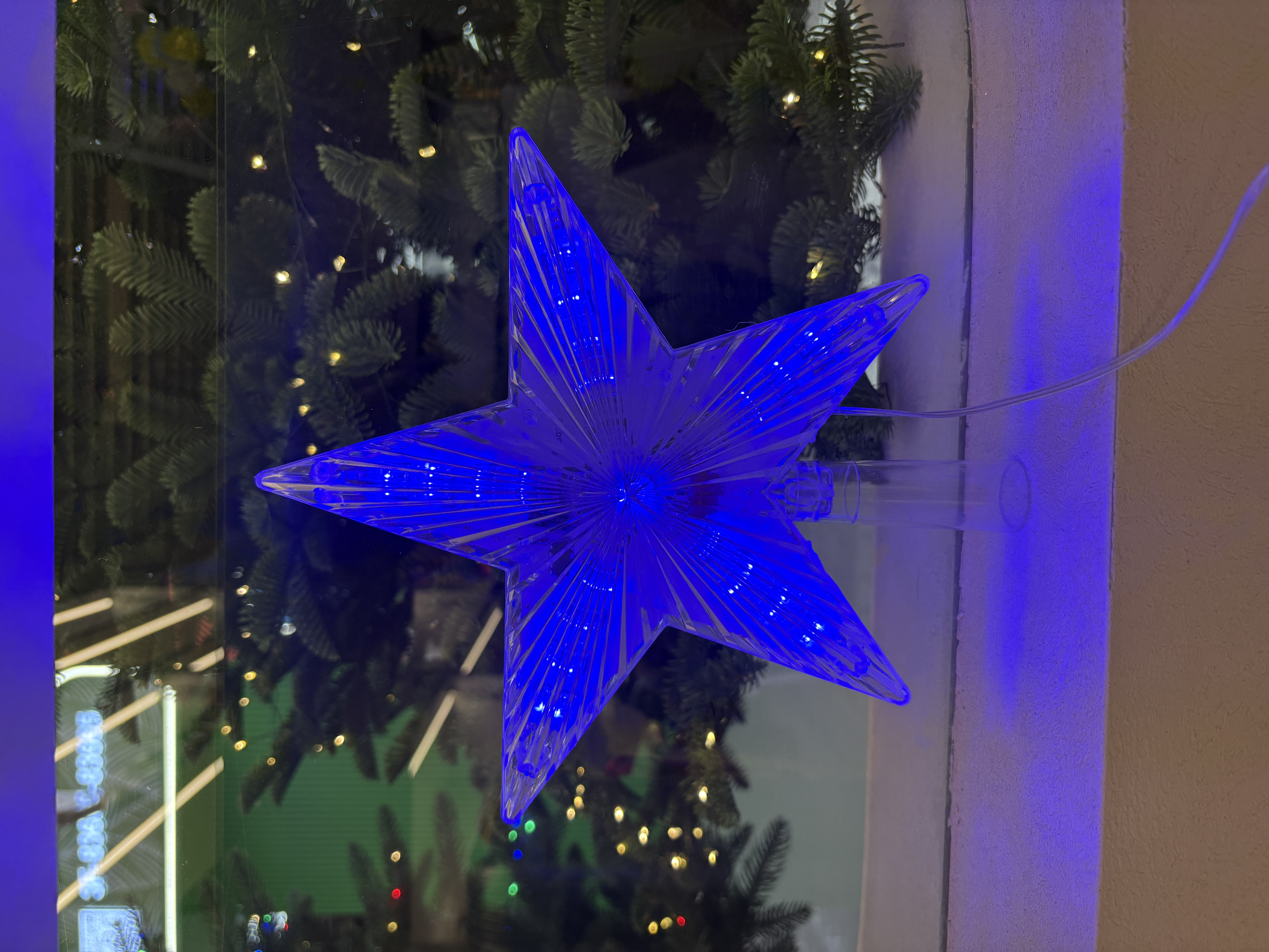 Christmas tree lights, ceiling star lights, Christmas decorations detail image 10