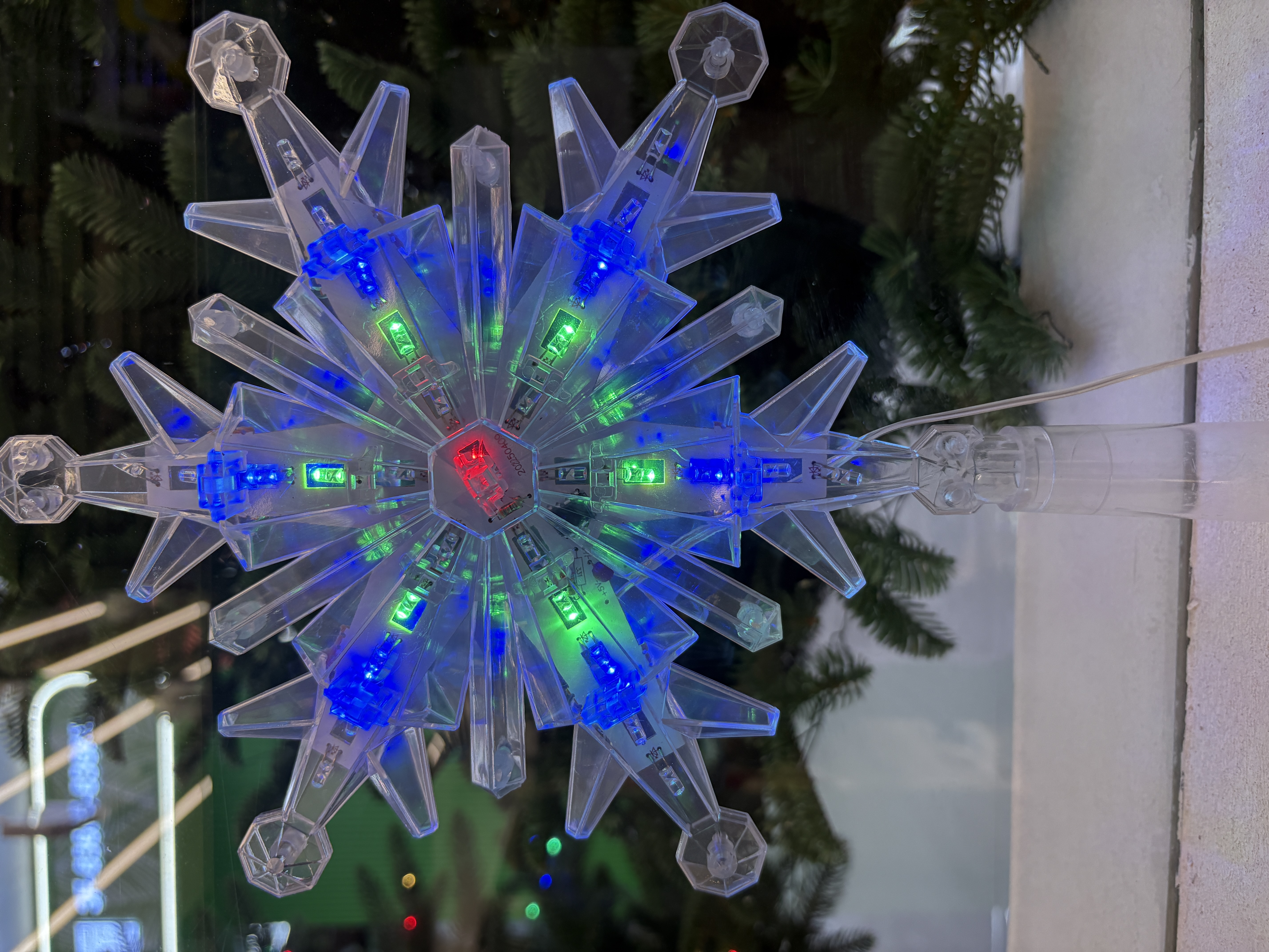 Christmas tree lights, ceiling star lights, Christmas decorations detail image 8