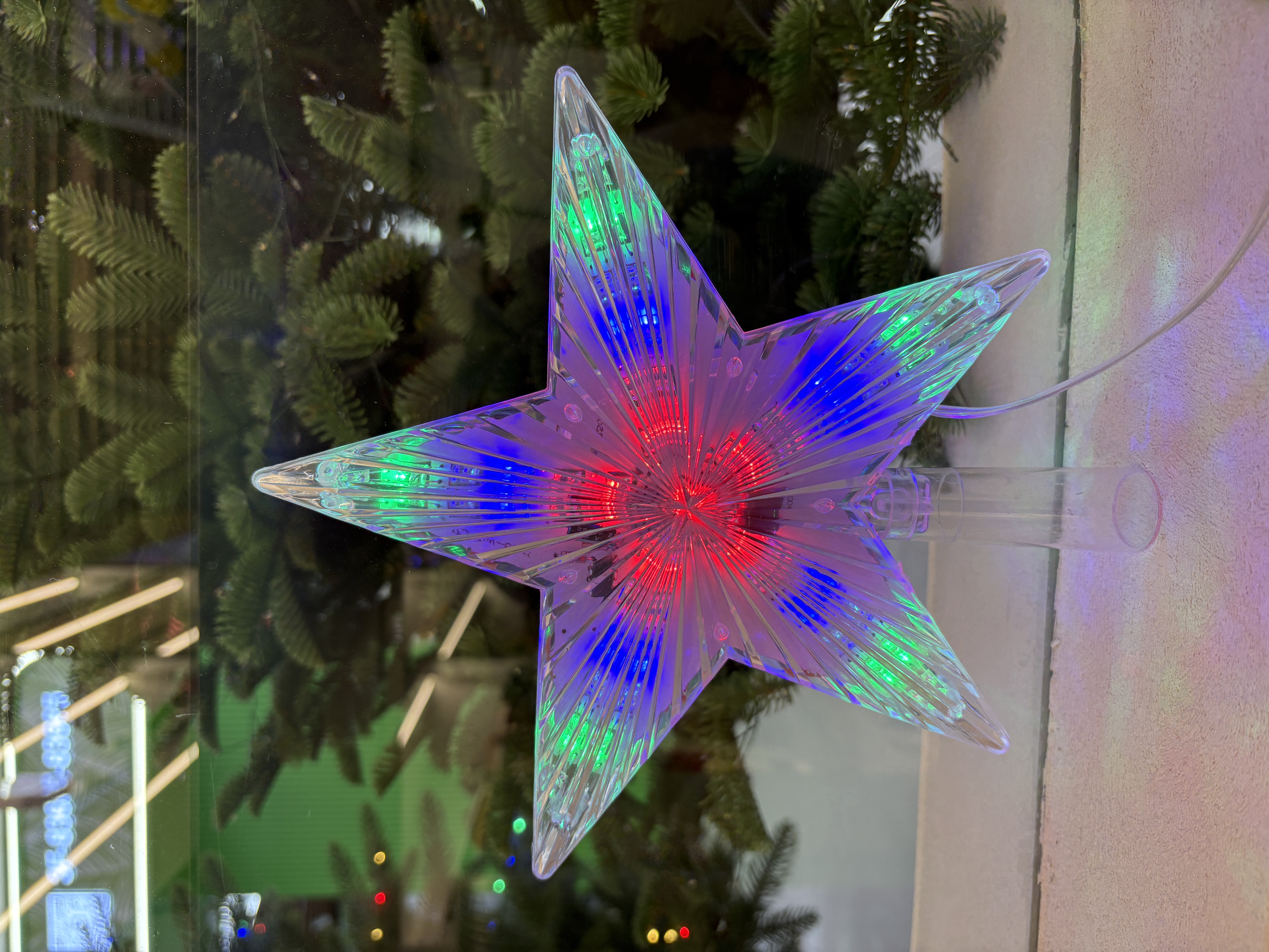 Christmas tree lights, ceiling star lights, Christmas decorations detail image 4