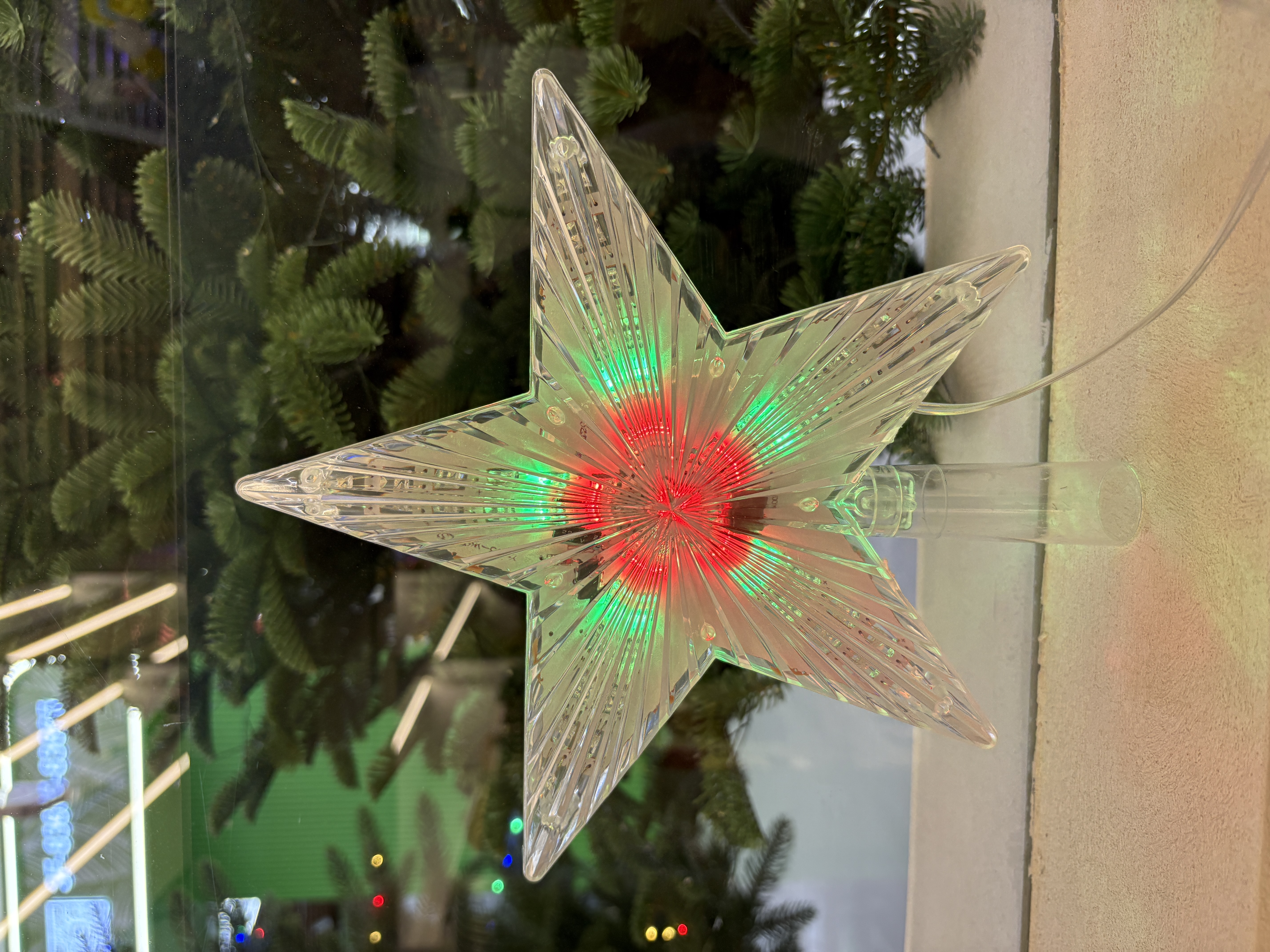 Christmas tree lights, ceiling star lights, Christmas decorations detail image 5