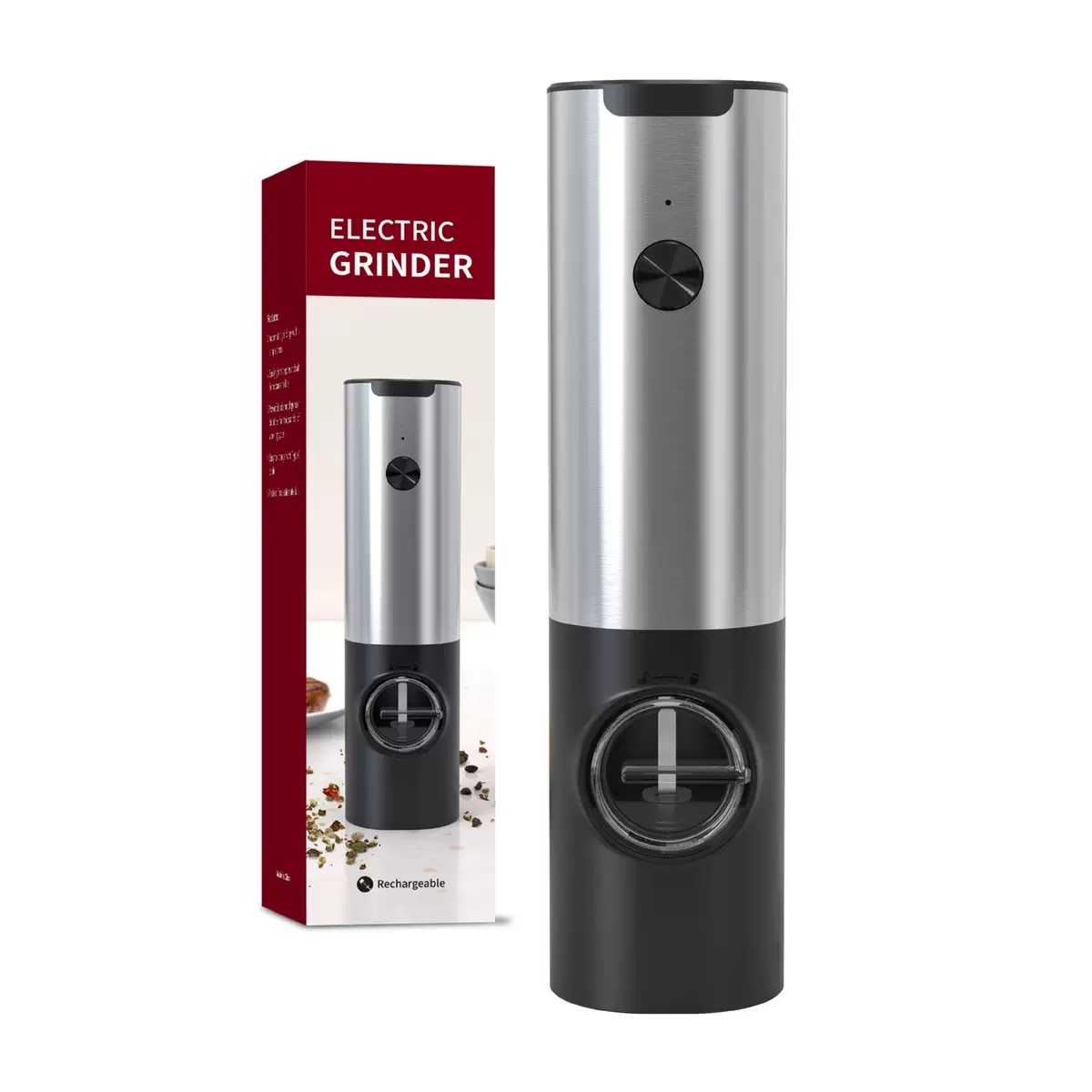 Electric pepper grinder, pepper grinder, black pepper sea salt grinder, sea salt grinder bottle, household pepper grinder detail image 2