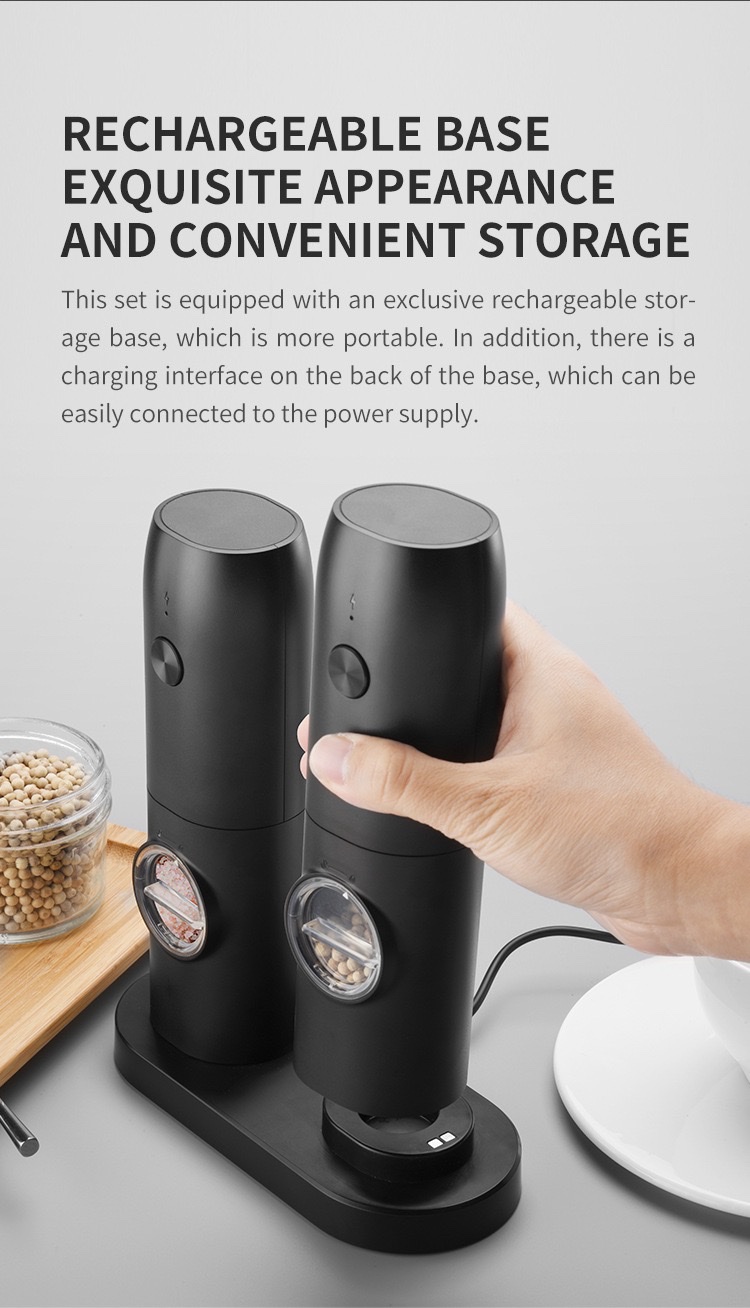 Electric pepper grinder, pepper grinder, black pepper sea salt grinder, sea salt grinder bottle, household pepper grinder detail image 4