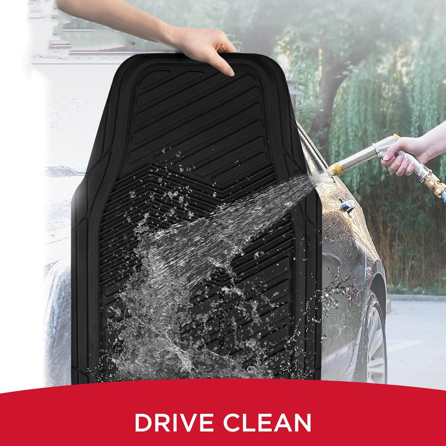 Four-hole four-piece set PVC car floor MATS, car MATS, universal anti-slip MATS for interior use, waterproof floor MATS, heat-resistant protective MATS Application Scenario