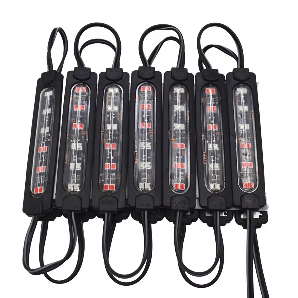 Module LED lights, 12V, 24V red and blue flashing lights, warning lights, taillights, motorcycle brake lights Item Picture