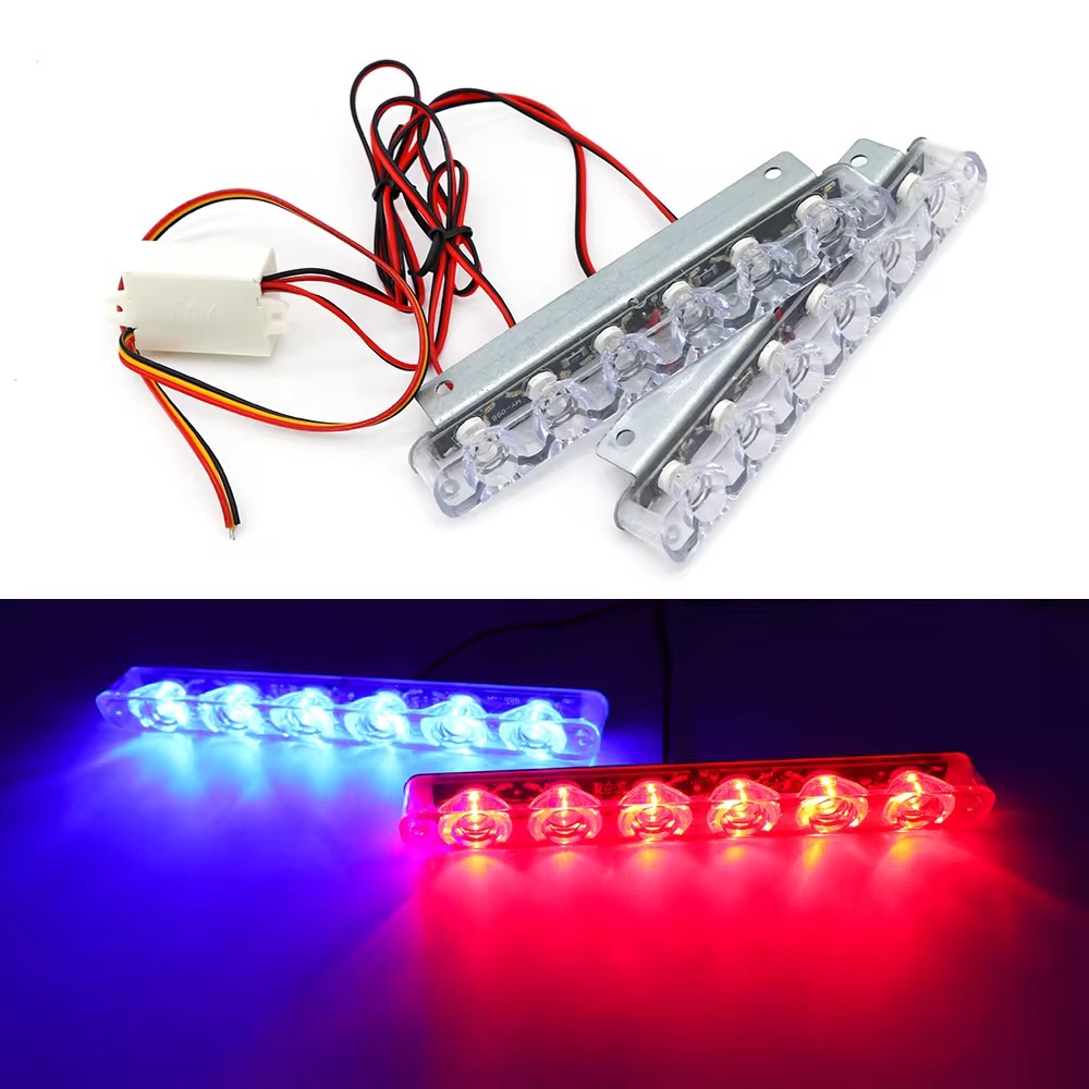 Motorcycle LED flashing lights, warning lights, one tow and two brake lights, 12-bead taillights