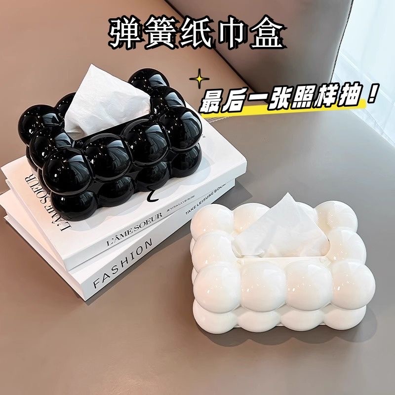 Paper tissue box with ins style, high appearance level, home paper tissue box, living room tissue box, high-end creative decoration, napkin box