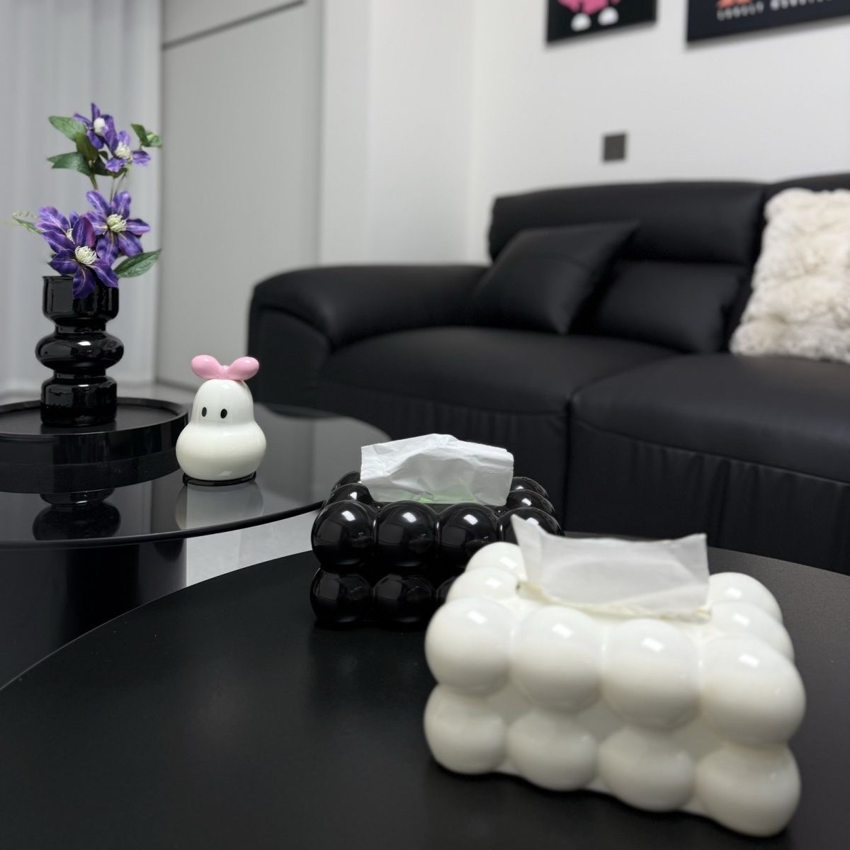 Paper tissue box with ins style, high appearance level, home paper tissue box, living room tissue box, high-end creative decoration, napkin box Specification image