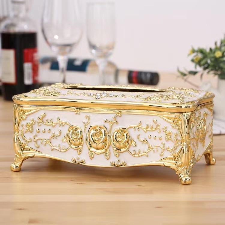 European-style tissue box, fashionable and high-end household table tissue box, simple living room coffee table, creative and practical tissue box details Picture