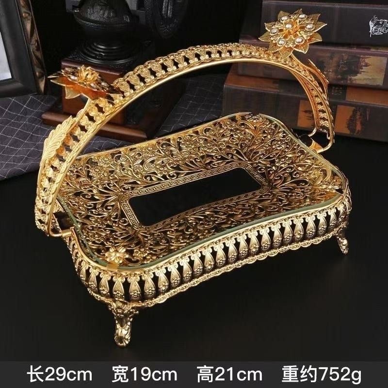 European-style light luxury glass fruit basket, snack tray, living room tea and fruit plate, high-end British style Item Picture