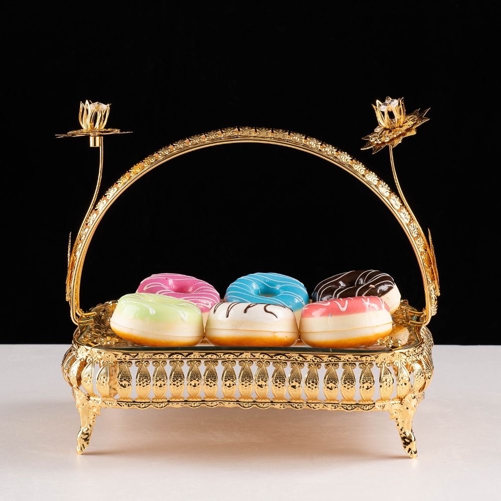 European-style light luxury glass fruit basket, snack tray, living room tea and fruit plate, high-end British style Specification image