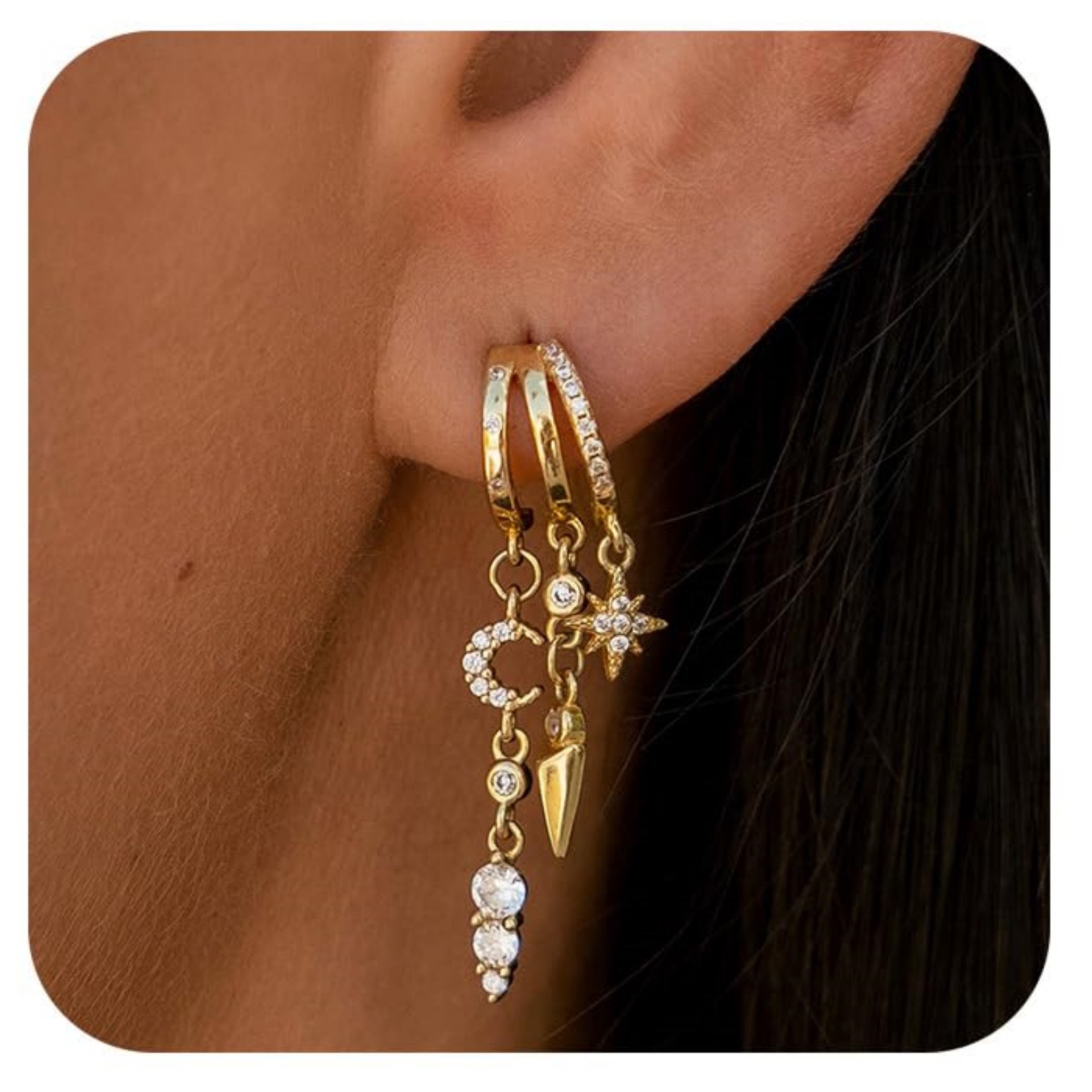 European and American cross-border light luxury design earrings are fashionable and versatile detail image 2