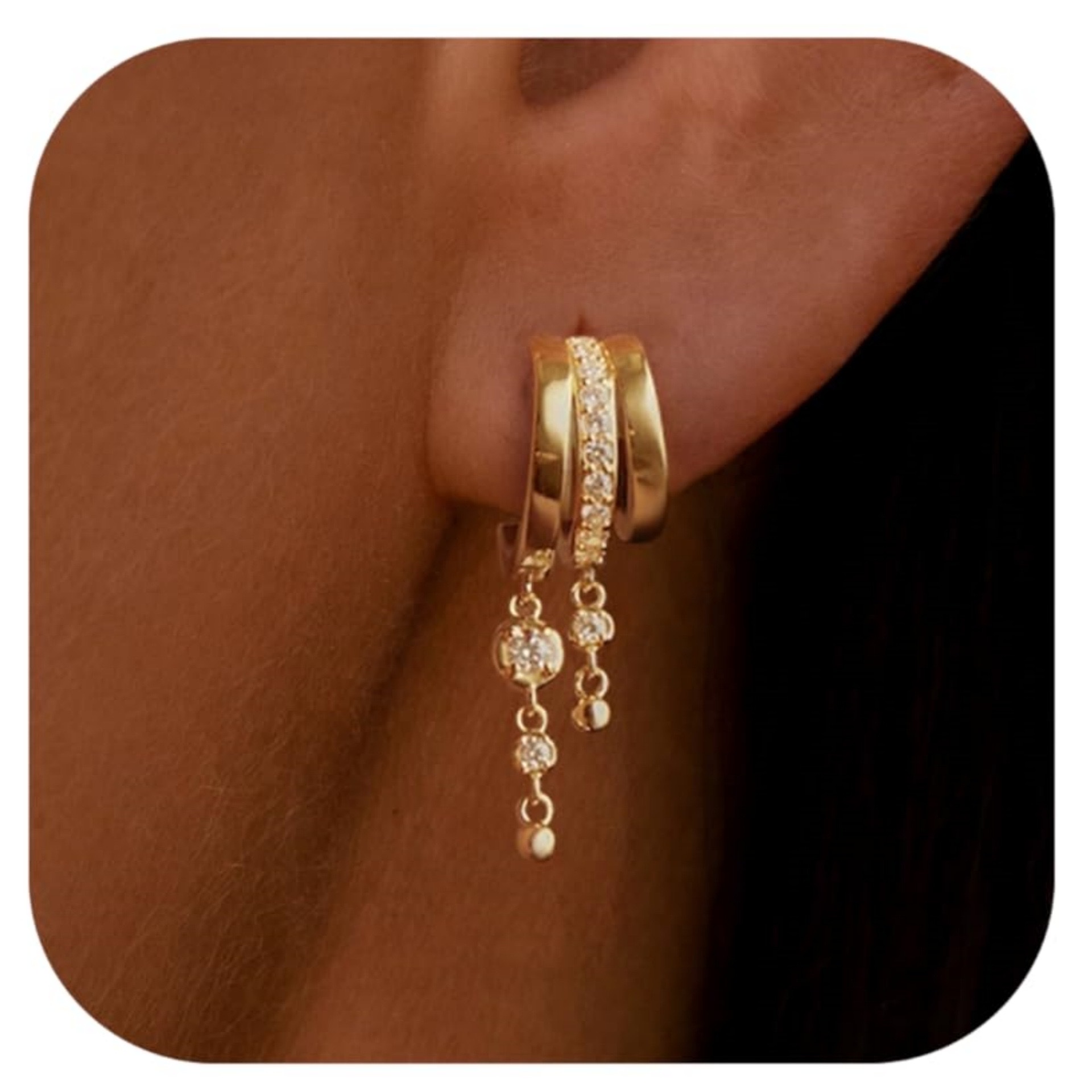 European and American cross-border light luxury design earrings are fashionable and versatile detail image 4