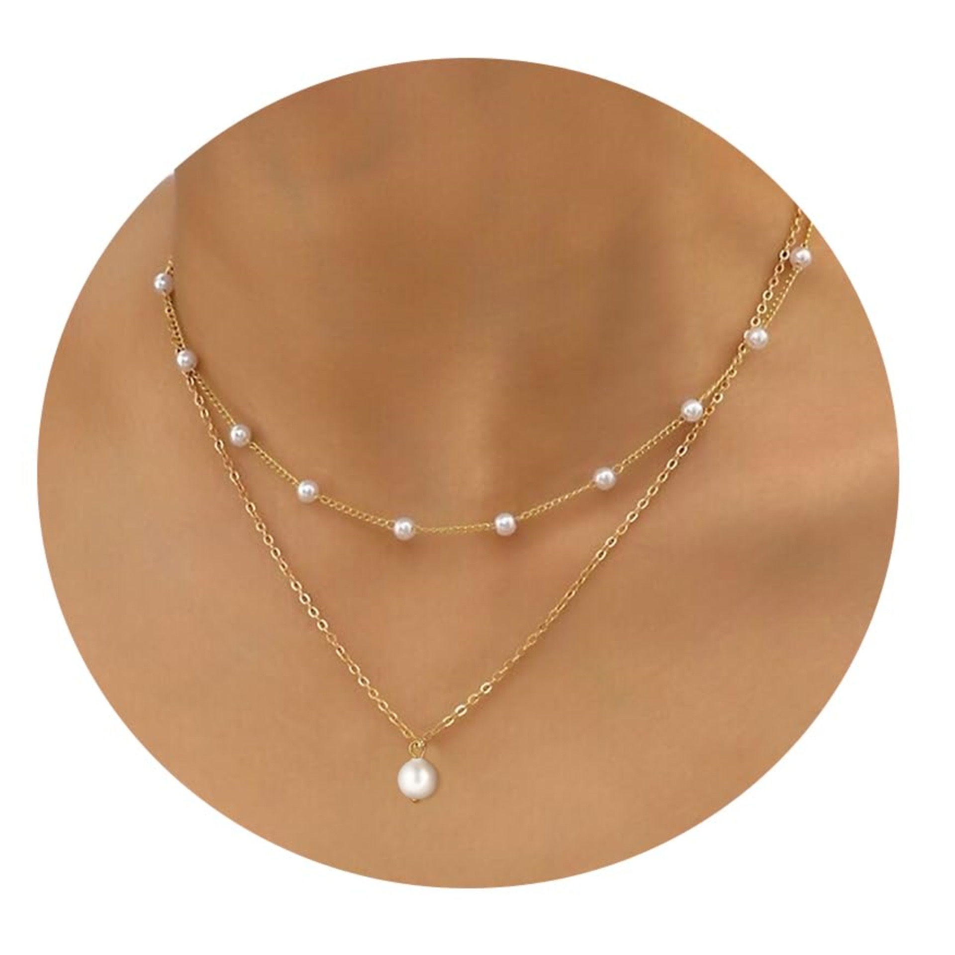 A simple collarbone chain set of genuine gold and brass electroplated cross-border best-selling, light luxury and versatile, elegant ladies' accessories detail image 2