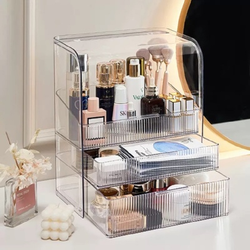 Light luxury internet-famous cosmetics storage box, dormitory desk dust-proof home organization box, dressing table, skin care products shelf, 151756250