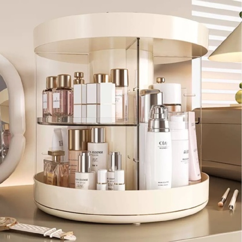 Cosmetics storage box, desktop rotating storage rack, dressing table, high-end look, lipstick, makeup brush, transparent storage cylinder, 151341431