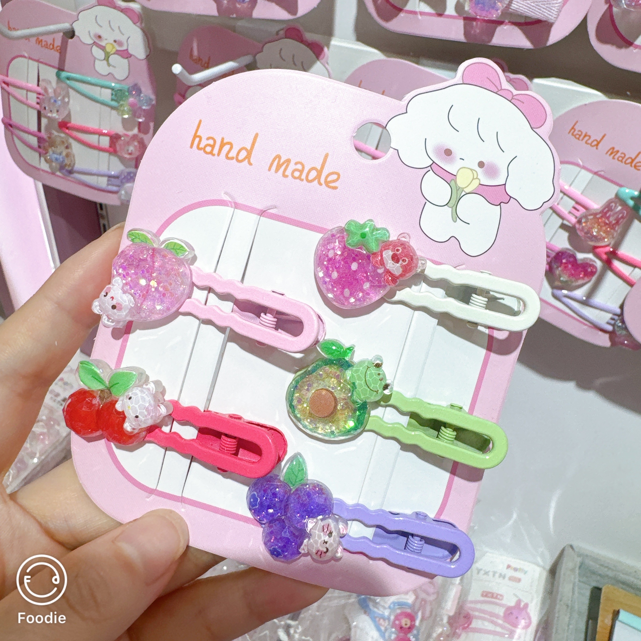 可爱水果卡通发夹儿童卡通棉质连帽皇冠发卡 夏季宝宝头饰母婴用品
