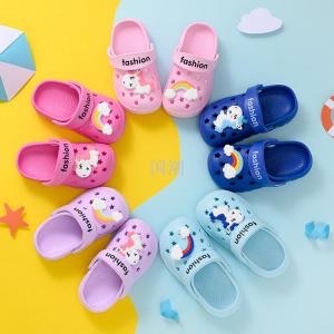彩色卡通儿童拖鞋 男女童夏款防滑软底图