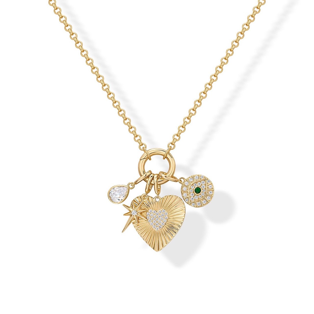 This is a popular cross-border luxury, niche, high-appeal design with a unique and versatile heart-shaped brass gold electroplated necklace from Europe and America Specification image