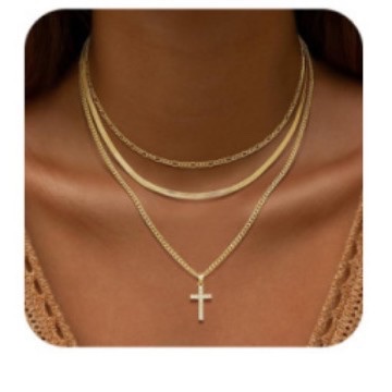 A new fashionable zircon pendant Y-shaped necklace with a strong sense of design and versatile collarbone chain, featuring cross-border brass electroplated with real gold from Europe and America Application Scenario