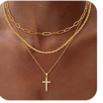 A new fashionable zircon pendant Y-shaped necklace with a strong sense of design and versatile collarbone chain, featuring cross-border brass electroplated with real gold from Europe and America