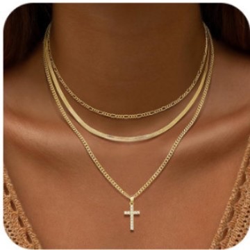 A new fashionable zircon pendant Y-shaped necklace with a strong sense of design and versatile collarbone chain, featuring cross-border brass electroplated with real gold from Europe and America Specification image