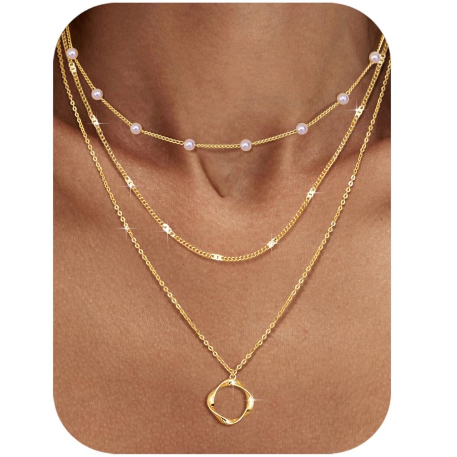 A three-piece series of fashionable small round bead collarbone chain and butterfly pendant necklace with popular cross-border sales in Europe and America, featuring brass, real gold plating