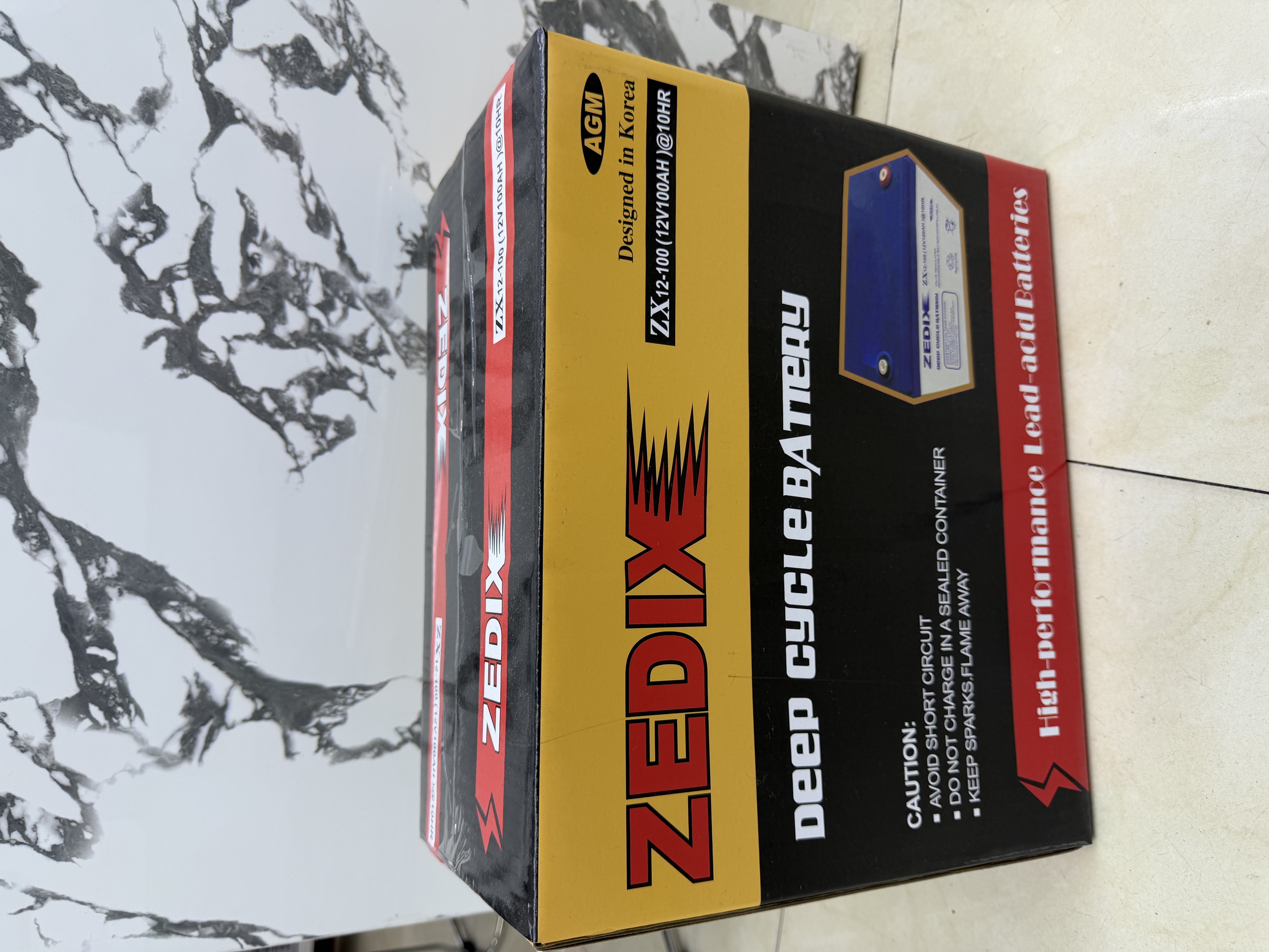 ZEDIX 电瓶电池 摩托车启动电池 100A铅酸蓄电池 便携式储能电源