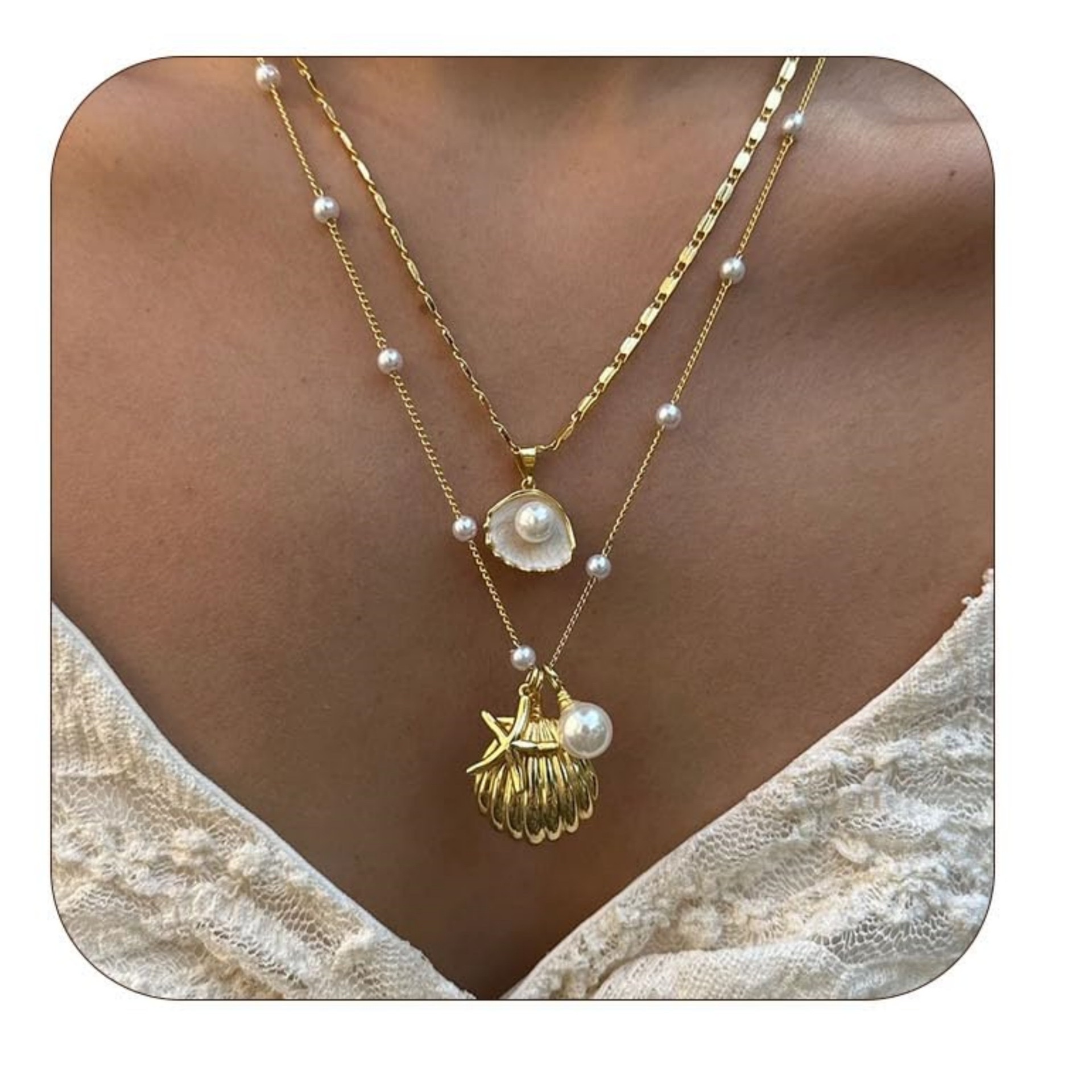 This is a popular cross-border bestseller in Europe and America. It features a fashionable Bohemian style with real gold plating and a high-end feel. It's a versatile and fashionable necklace for women details Picture