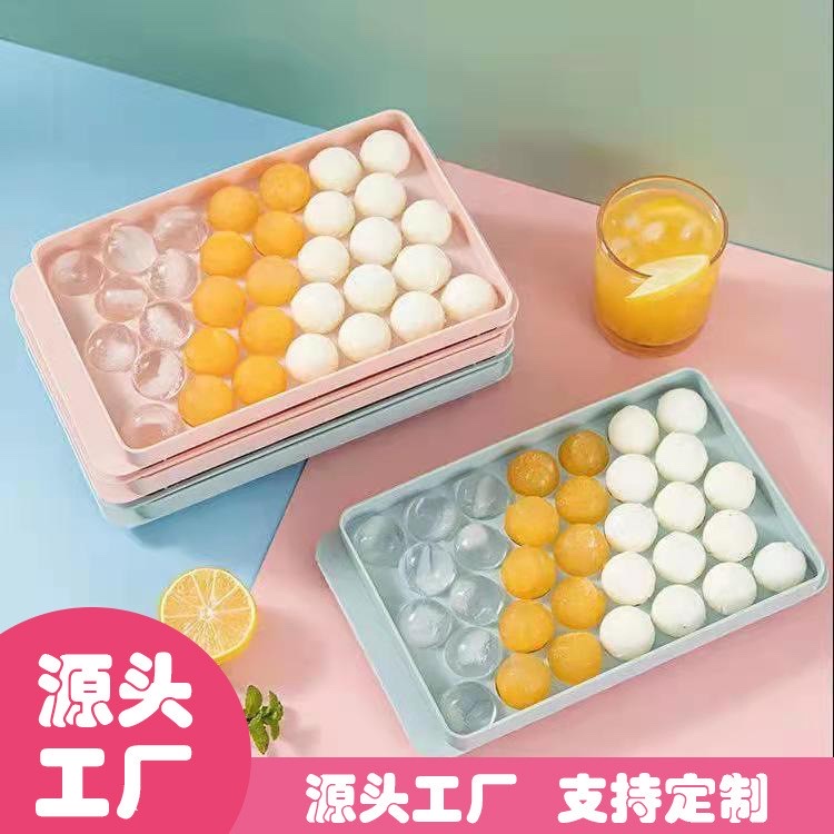 The ice cube tray mold, made of food-grade material, is a hot seller in summer for pressing round ice cubes Specification image