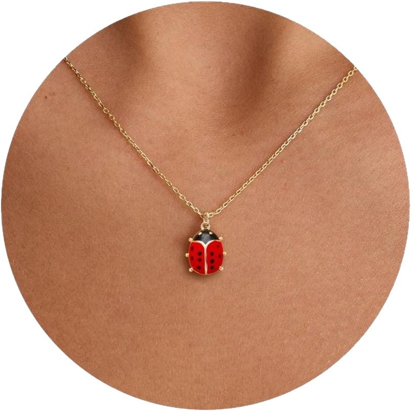 European and American cross-border small animal stone necklace, charming, cute, fashionable and versatile, with a sense of design, colorful and small collarbone chain