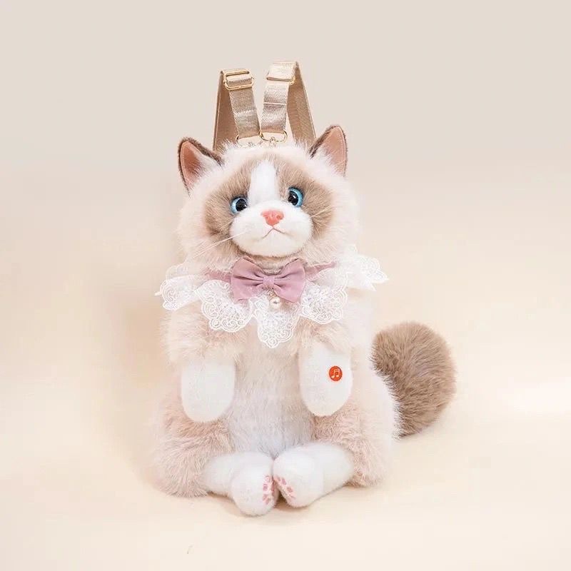 Simulated stuffed toys, backpacks, cat backpacks, plush dolls, plush toys detail image 4
