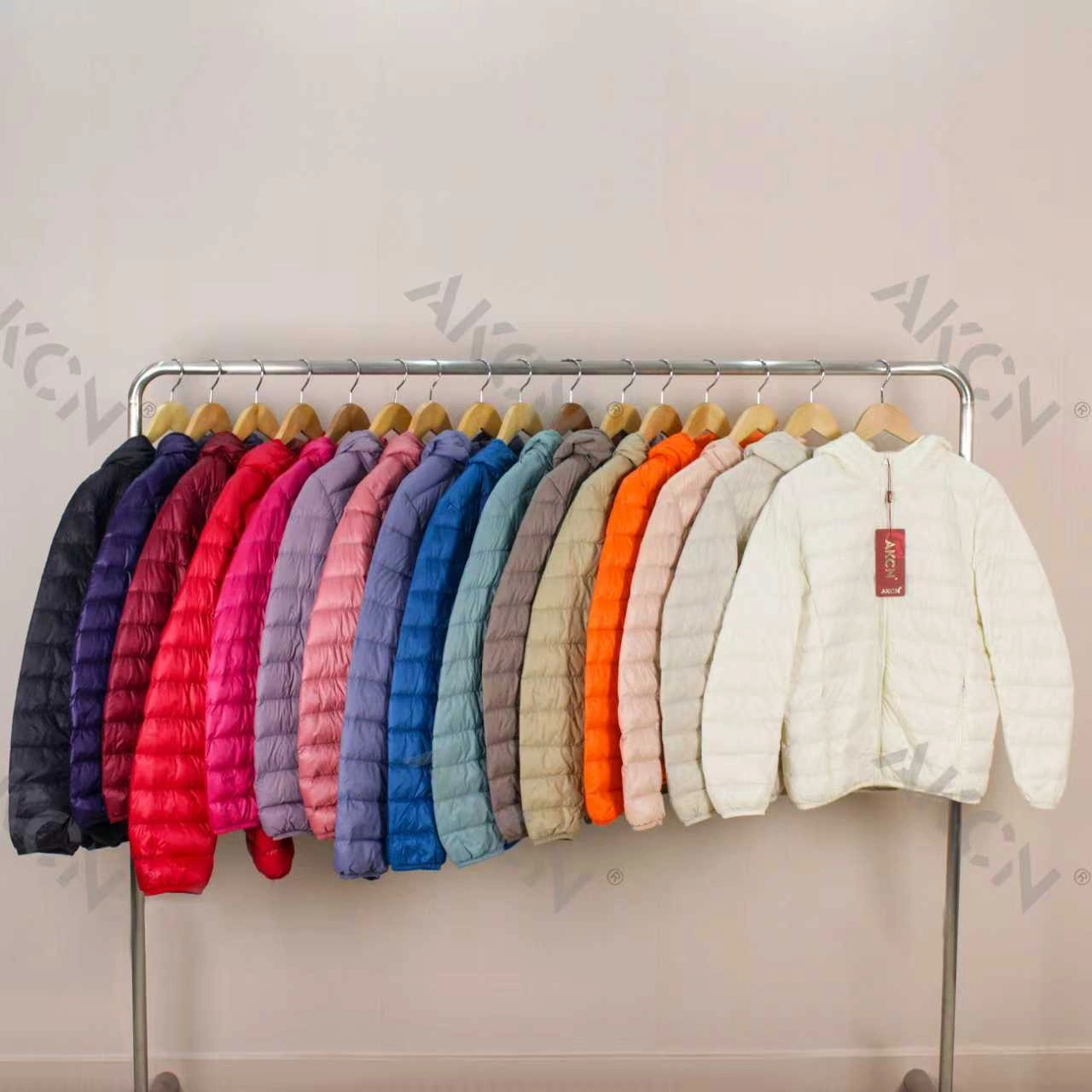 Colorful down jacket for women, 50 down style, white duck down, light and windproof winter commuting hooded coat detail image 1