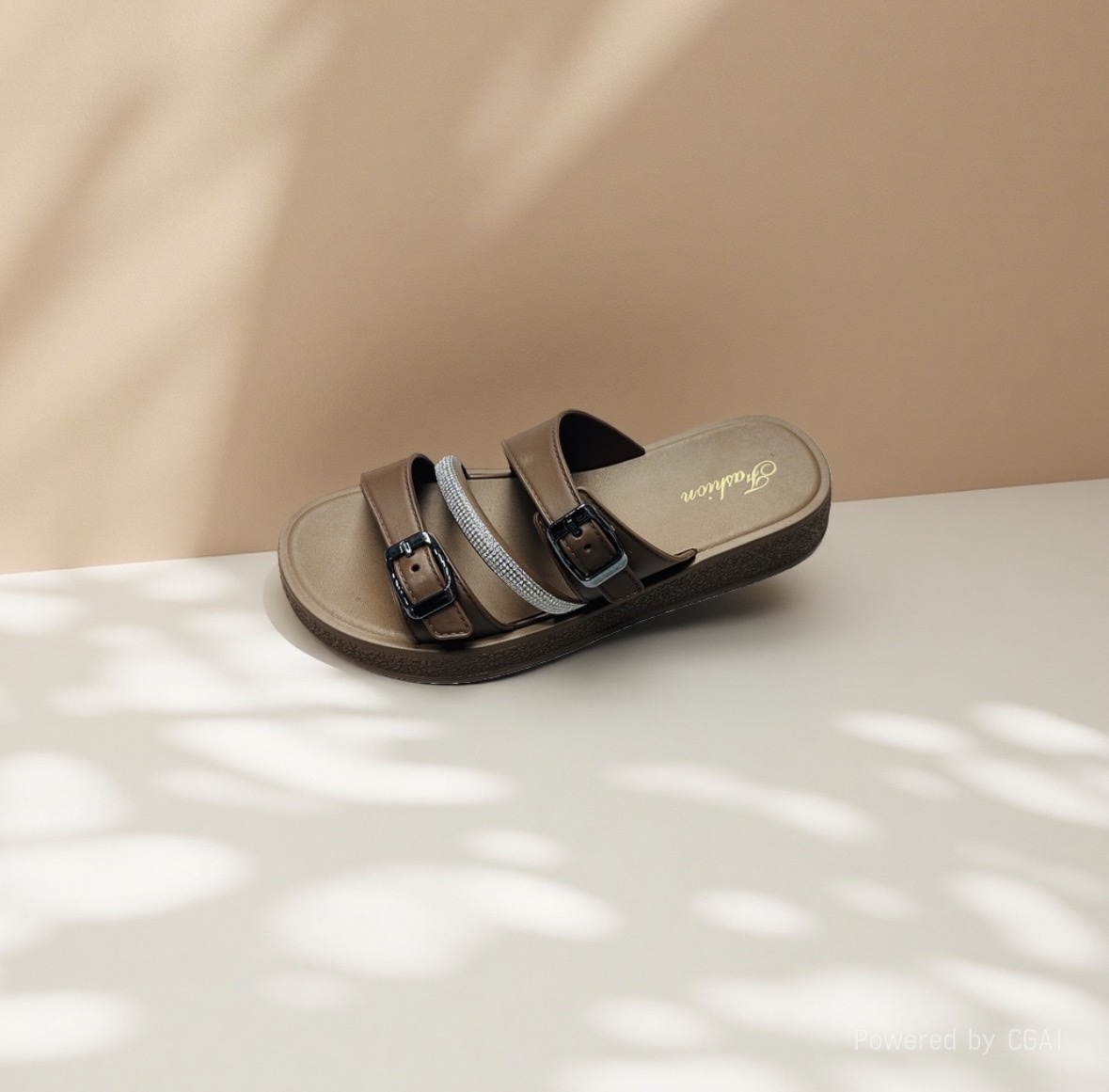 Brown sandals are fashionable and versatile casual women's shoes that are breathable and flat in summer detail image 1
