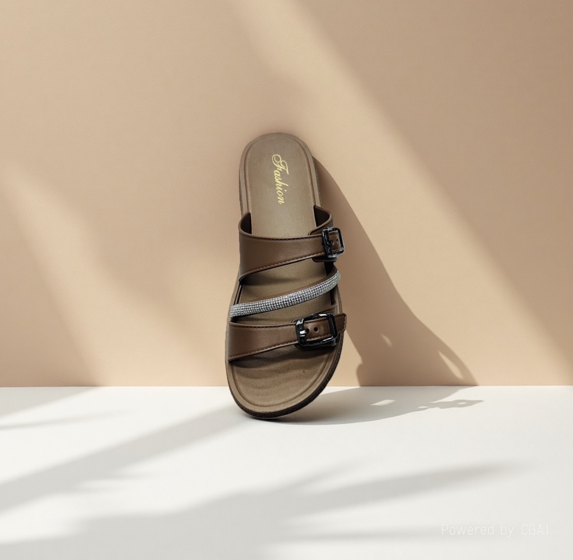 Brown sandals are fashionable and versatile casual women's shoes that are breathable and flat in summer detail image 2