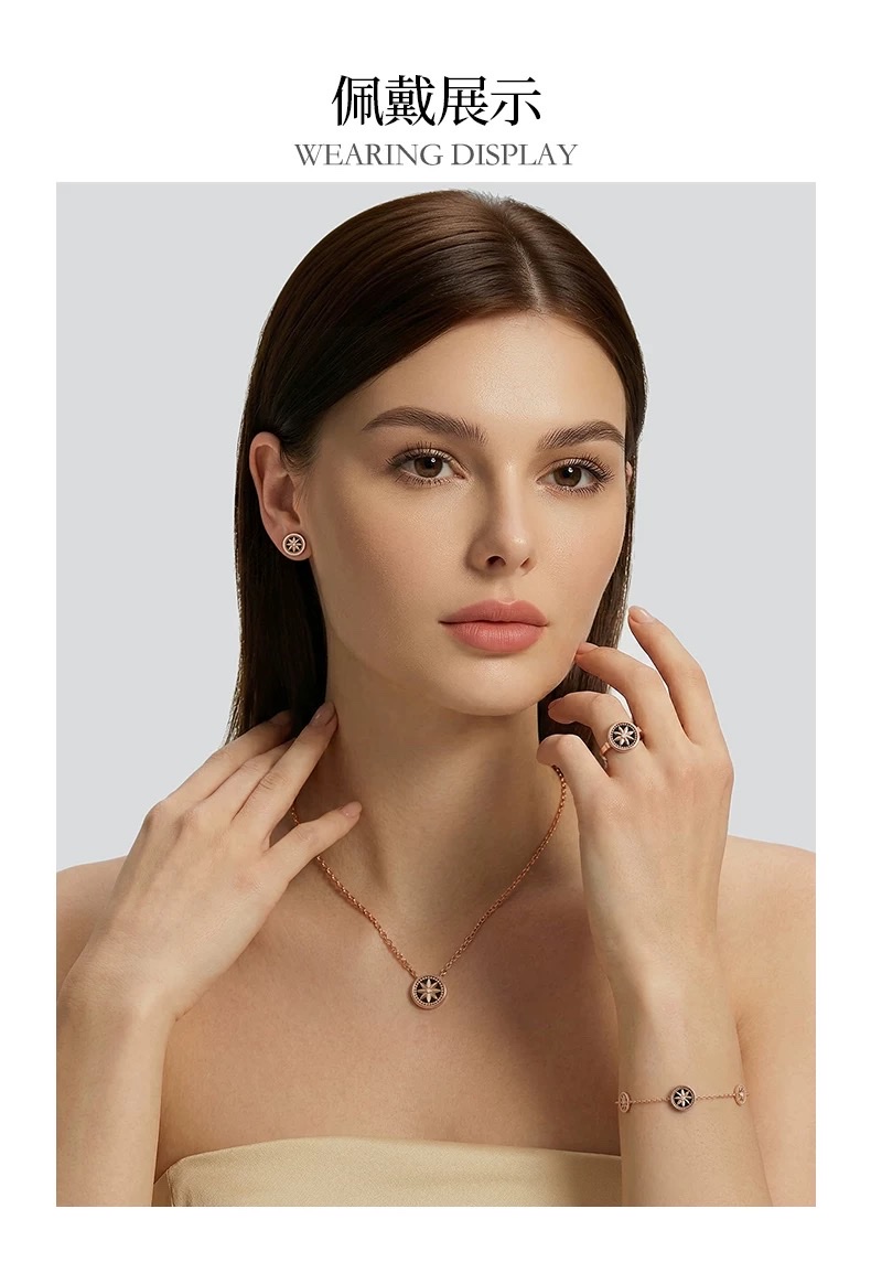 NOLYN Deoksugung Co-branded black agate necklace with eave tiles, double-sided wearing, collarbone chain, niche and light luxury detail image 3