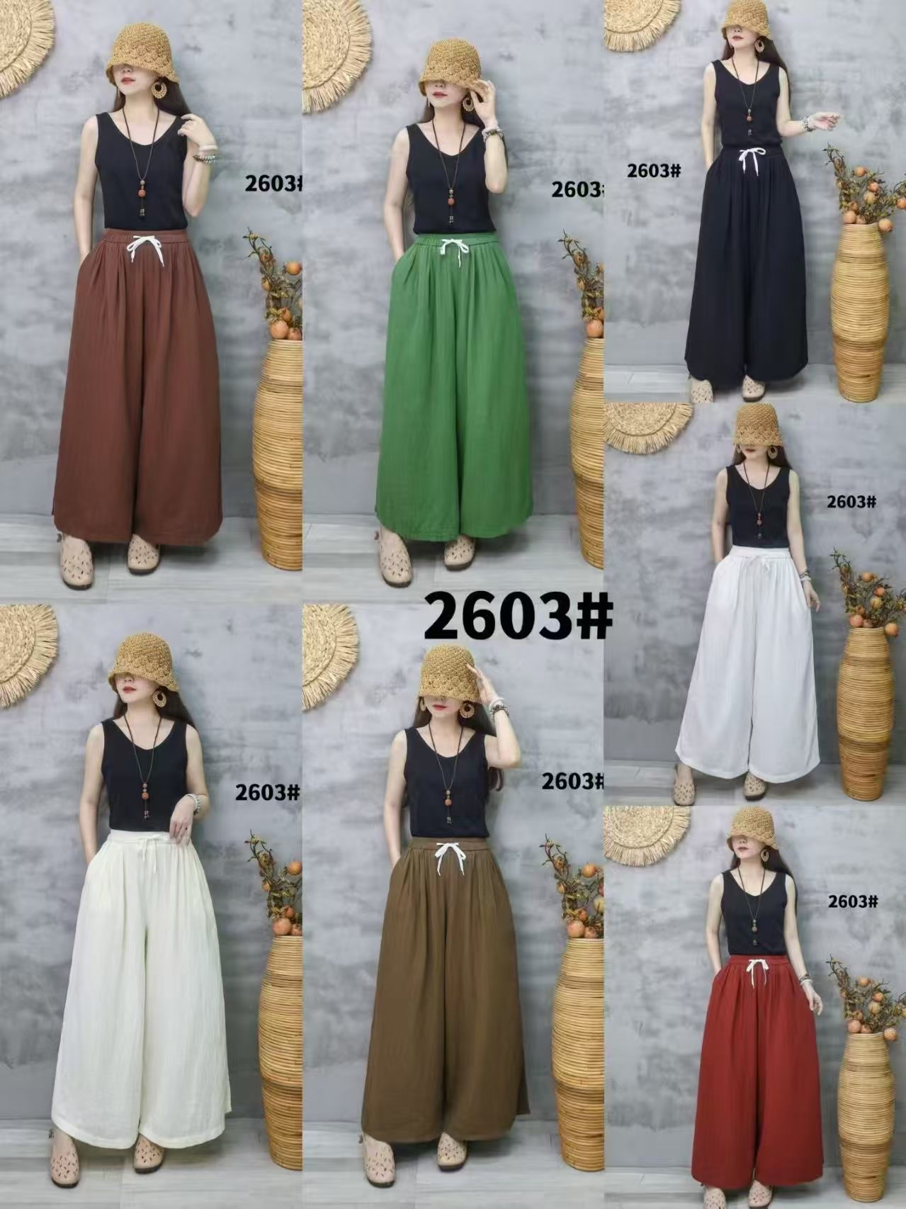 Wide-leg trousers and white women's trousers for Spring, Summer and autumn 2026 Item Picture