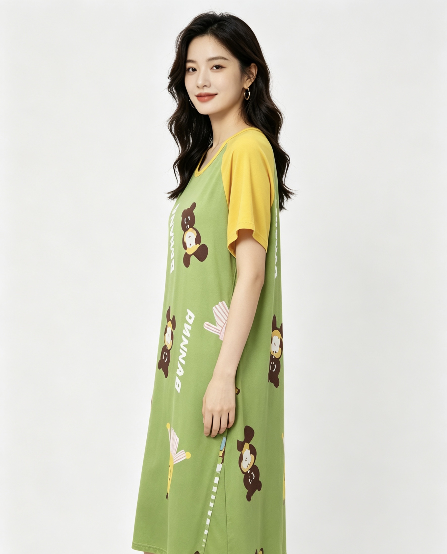 卡通图案连衣裙 女童夏季纯棉A字裙睡衣女夏产品图