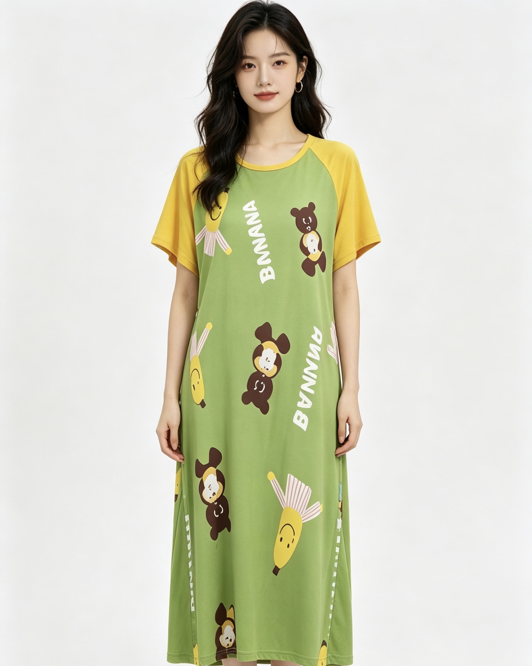 卡通图案连衣裙 女童夏季纯棉A字裙睡衣女夏图