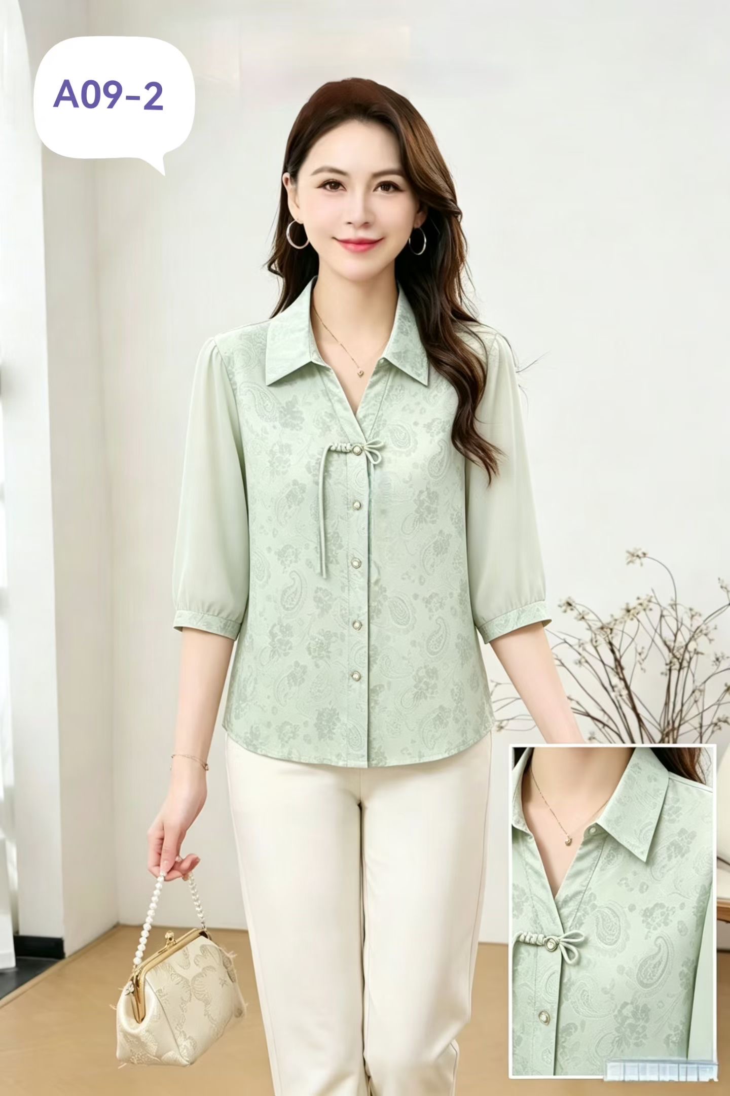 New Chinese-style women's shirts for summer 2026 Specification image