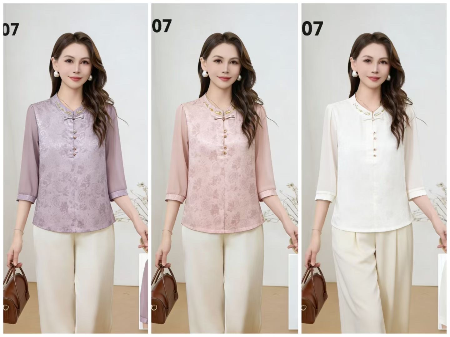 Chinese-style floral tops for middle-aged and elderly people in summer 2026 Item Picture