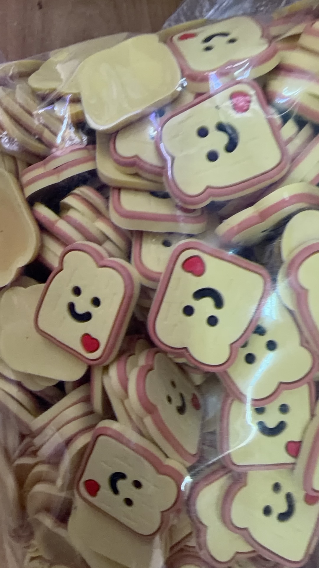 PVC soft rubber accessories for cartoon toasted cookies detail image 1