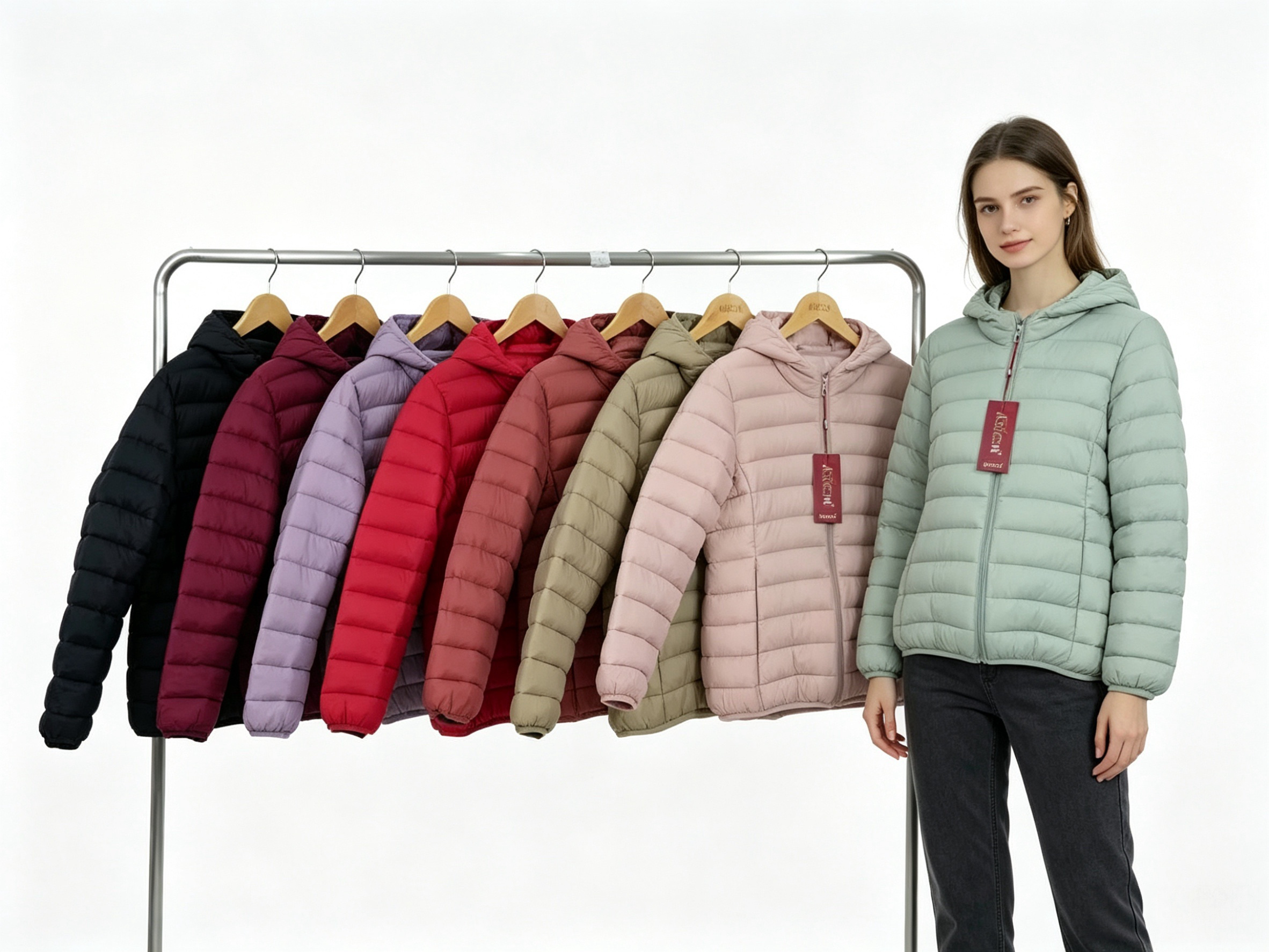 Women's cotton-padded hooded jacket is light, warm, windproof and fashionable for winter detail image 1