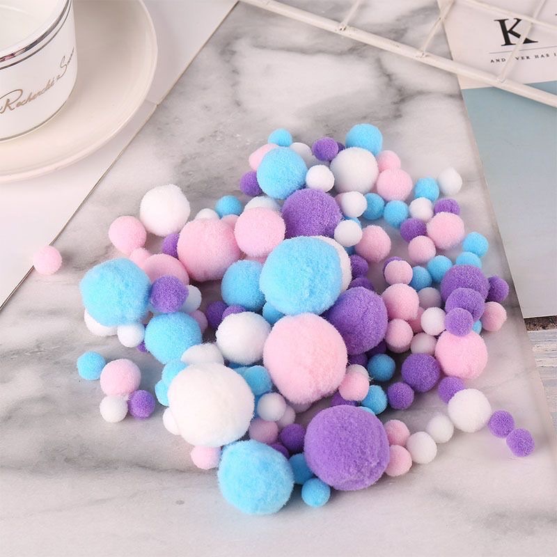 High-elasticity, colorful children's creative small fur balls, making plush balls, mixed diy accessories, kindergarten handicraft materials detail image 5