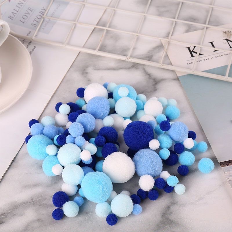 High-elasticity, colorful children's creative small fur balls, making plush balls, mixed diy accessories, kindergarten handicraft materials Specification image
