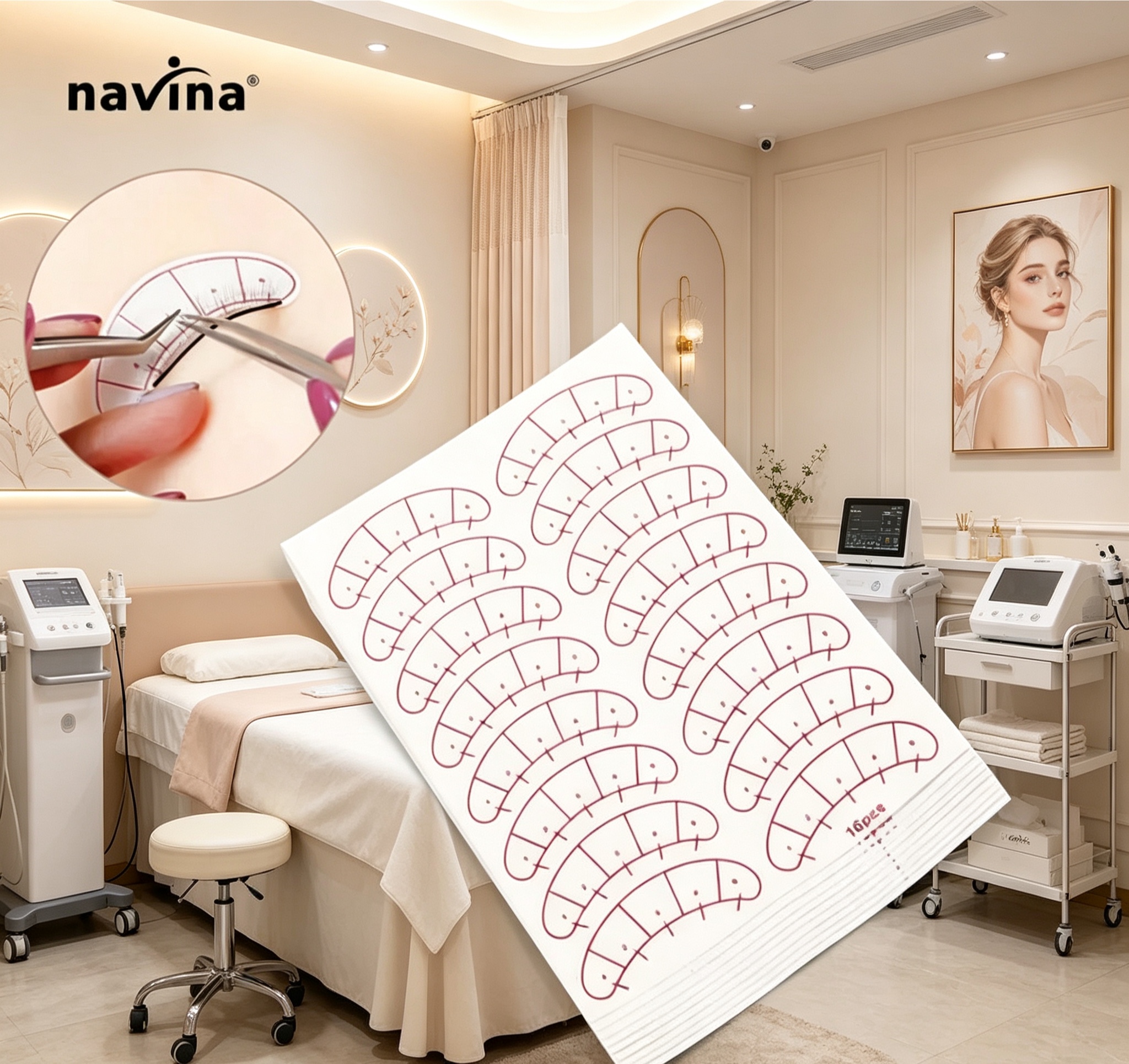 Five-point positioning eyelash extension self-adhesive stickers for eyelash isolation eye patches details Picture